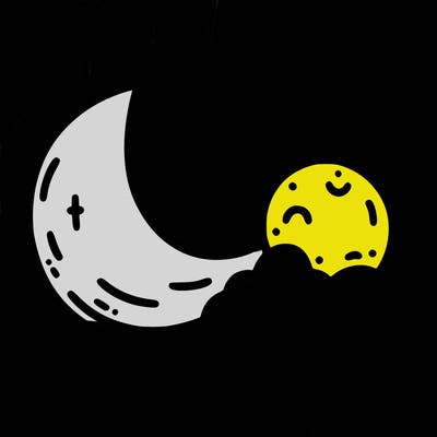 a moon and the stars with words by the side saying good night