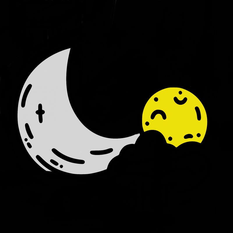 a moon and the stars with words by the side saying good night