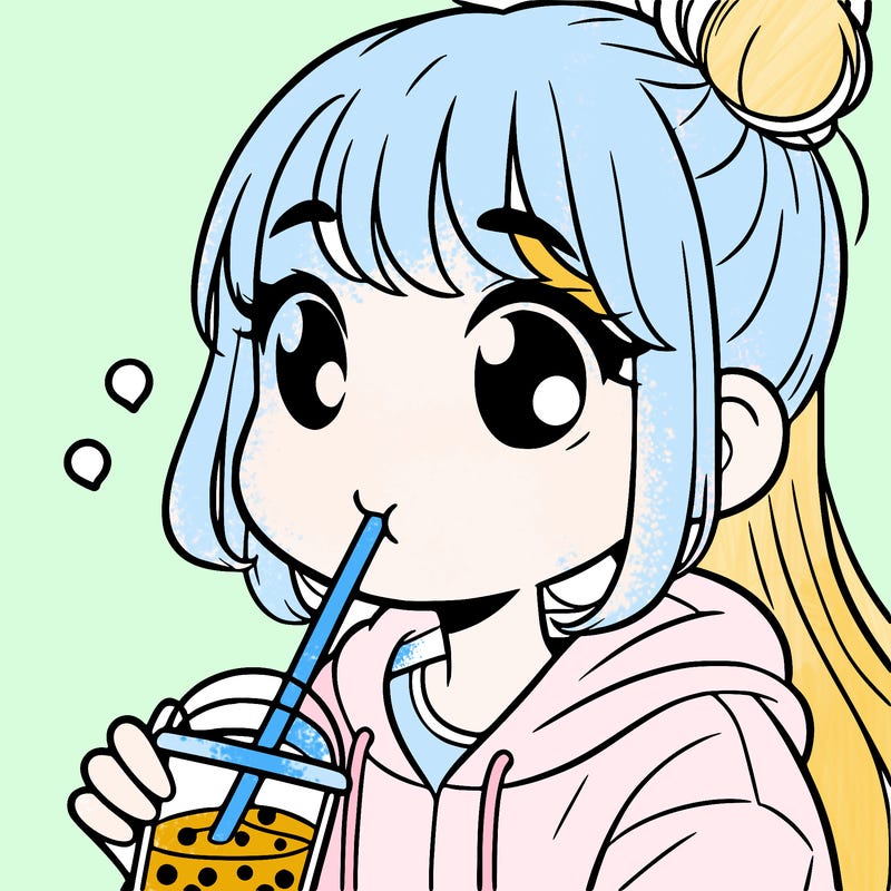 teenage girl drinking boba