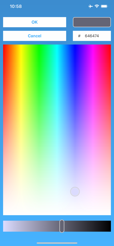 Color picker interface for customizing name badge design and text colors