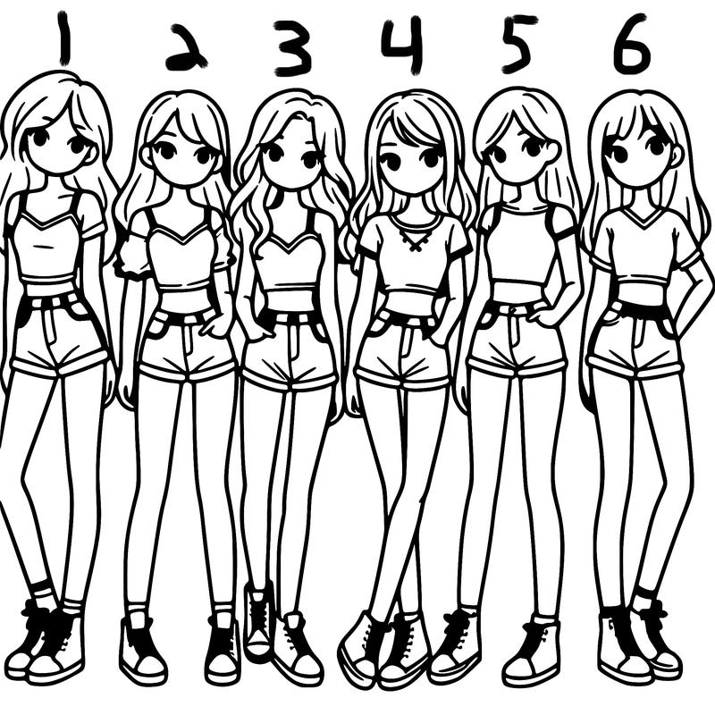 a group of girls wearing crop tops and shorts