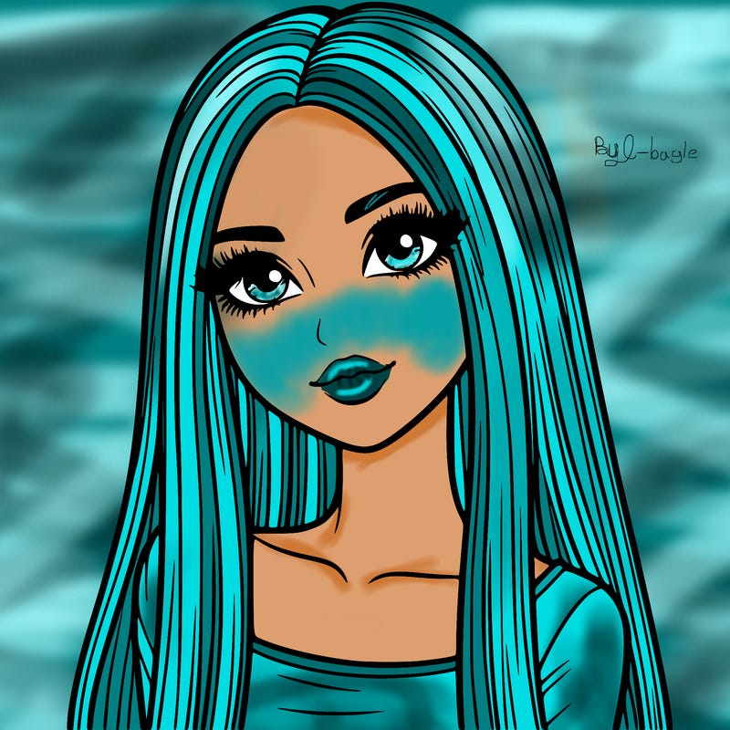 realistic girl with straight and long hair