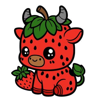 cute strawberry cow