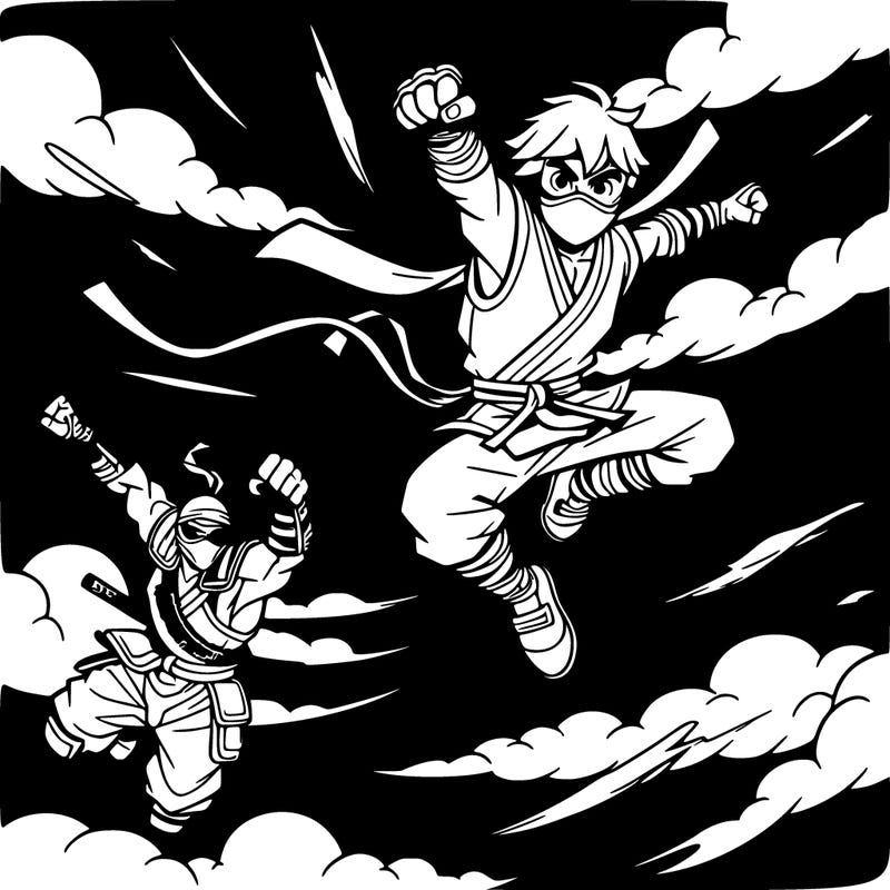 naruto and goku flying in the sky