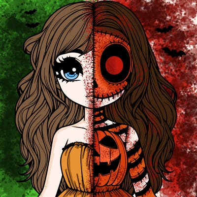 realistic girl halloween split