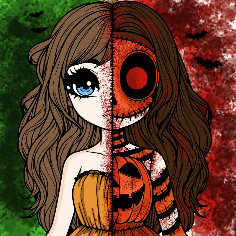 realistic girl halloween split