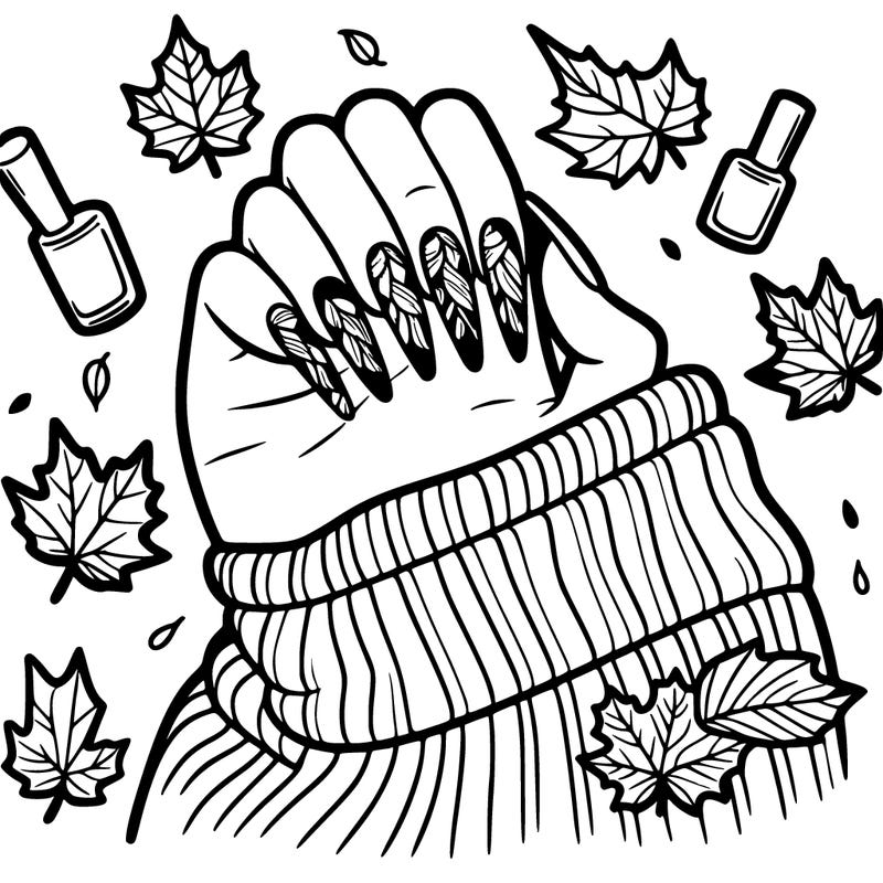 fall acrylic nails on person