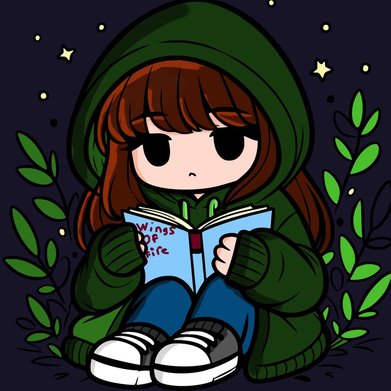 girl in oversized hoodie reading a book