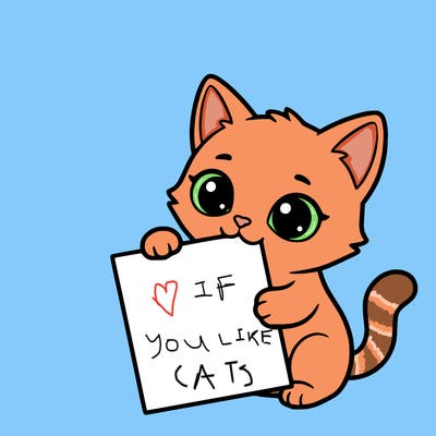 a small cat with a blank sheet of paper in its hand. the cat is sooooooo cute!