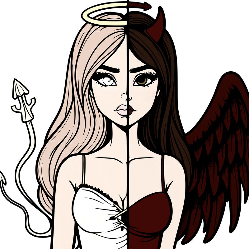 devil vs angel realistic girl