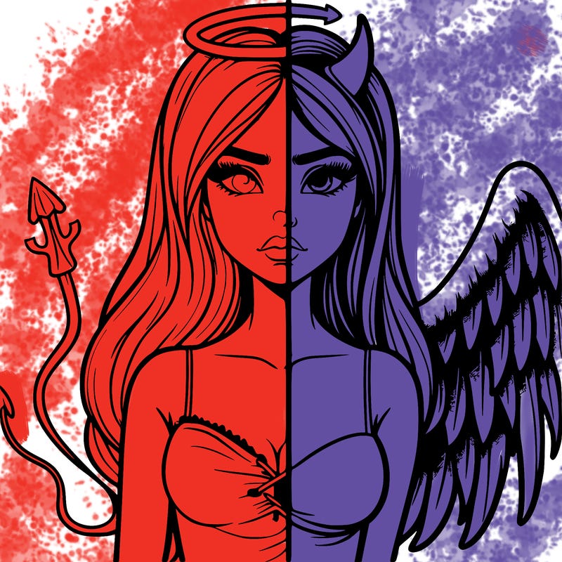 devil vs angel realistic girl