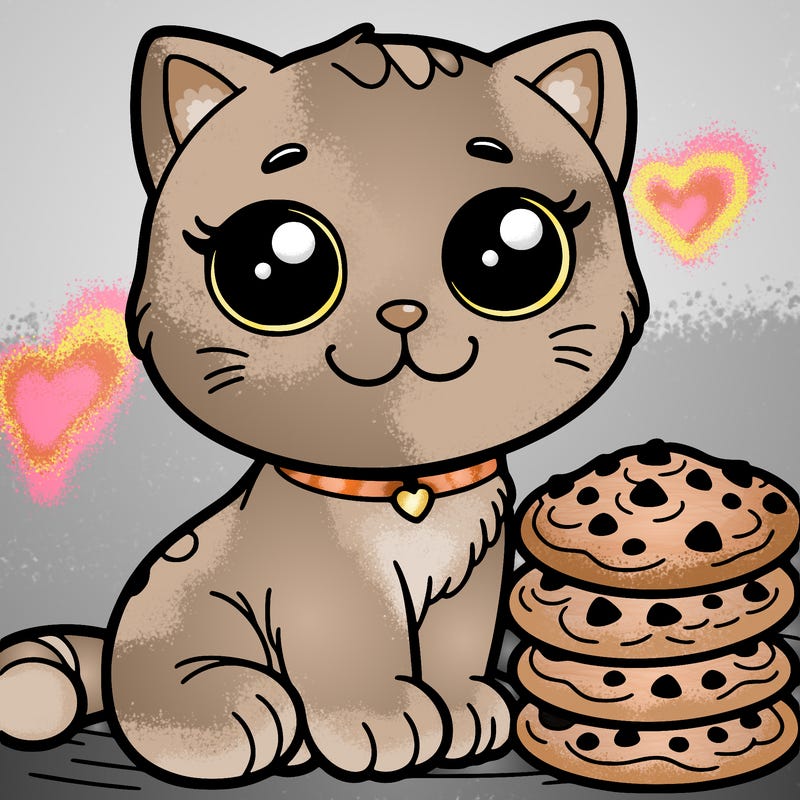 cat with cookies