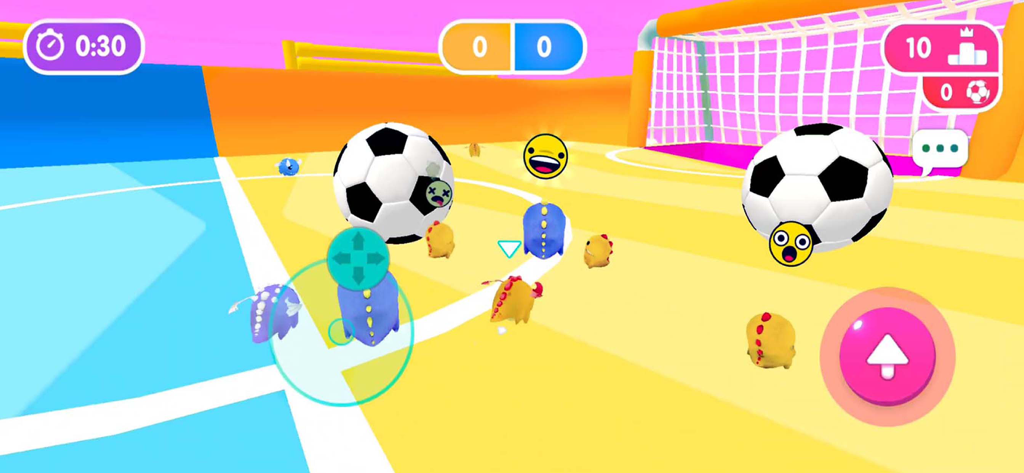 Fall.io - Race of Dino - Small dinosaurs playing soccer with giant balls in a colorful game arena