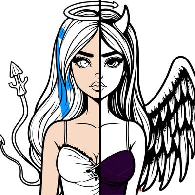 devil vs angel realistic girl