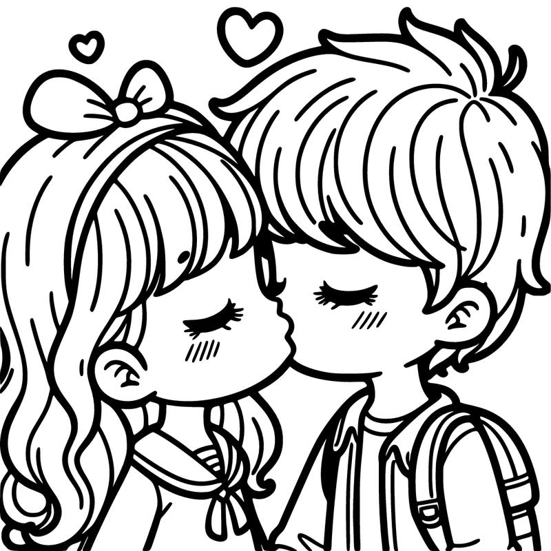 girl and boy kissing