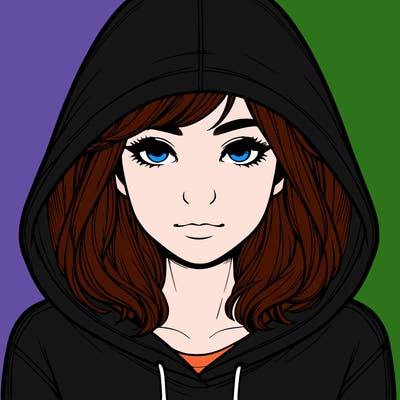 realistic girl with a hoodie