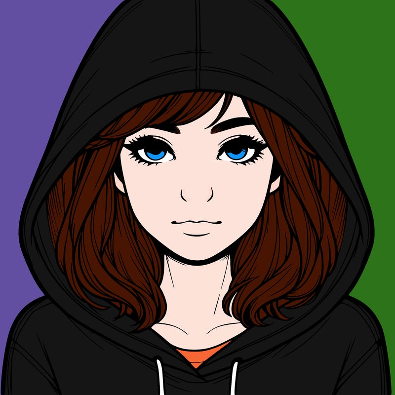 realistic girl with a hoodie