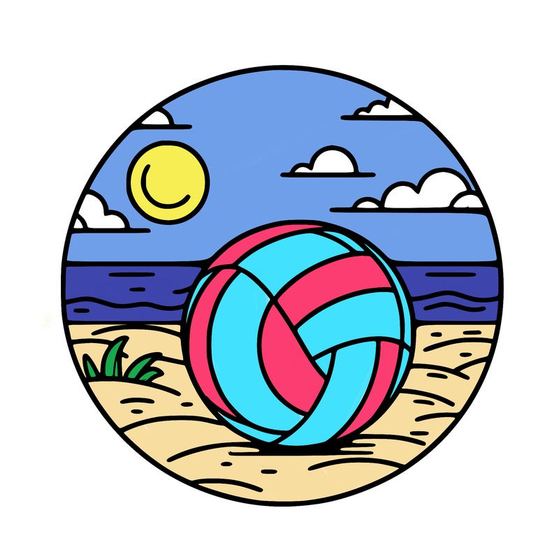 volleyball on a beach