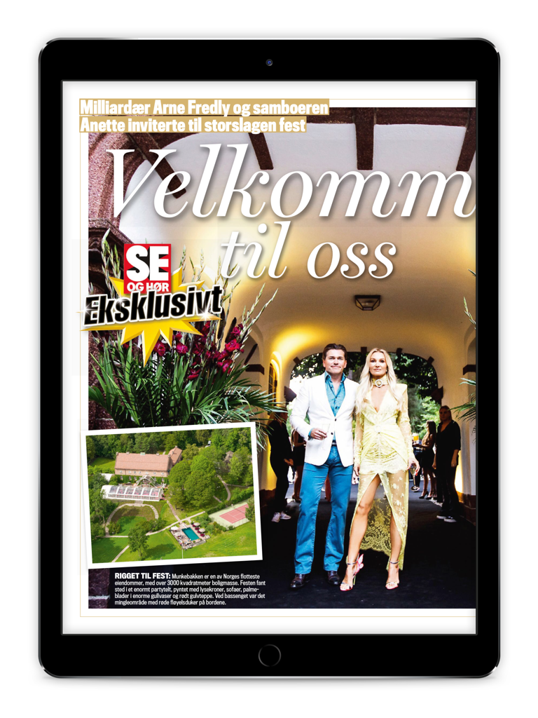 Se og Hør Extra - An iPad displaying a celebrity lifestyle article from the Se og Hor Extra app.