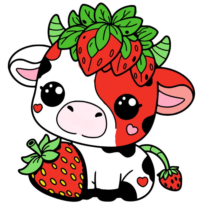 cute strawberry cow