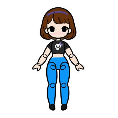 a doll body drawing