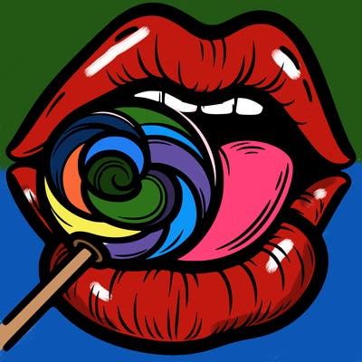 lips eatingng lollipop