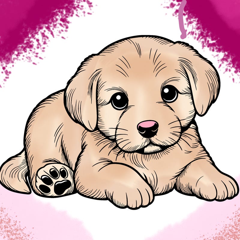 a cute realistic puppy