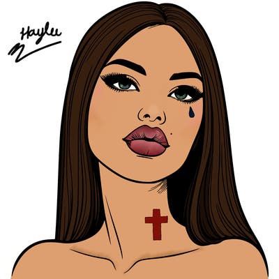 realistic woman with full lips