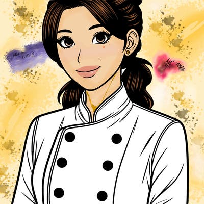 realistic asian woman cuisine chef