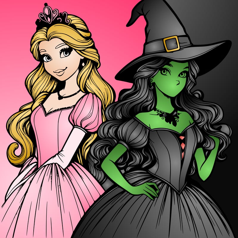 a realistic princess and a witch
