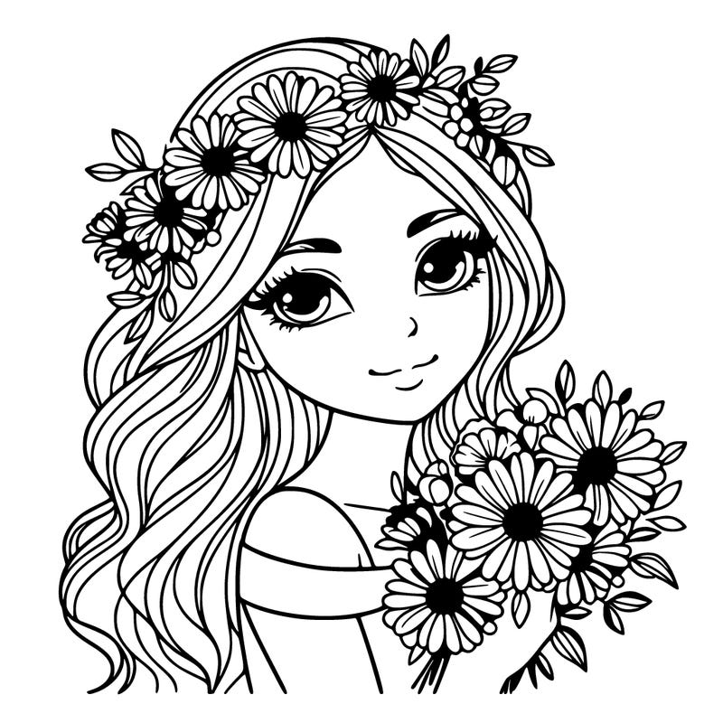 lovely woman with flowers