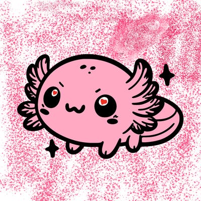 cute easy baby axolotl