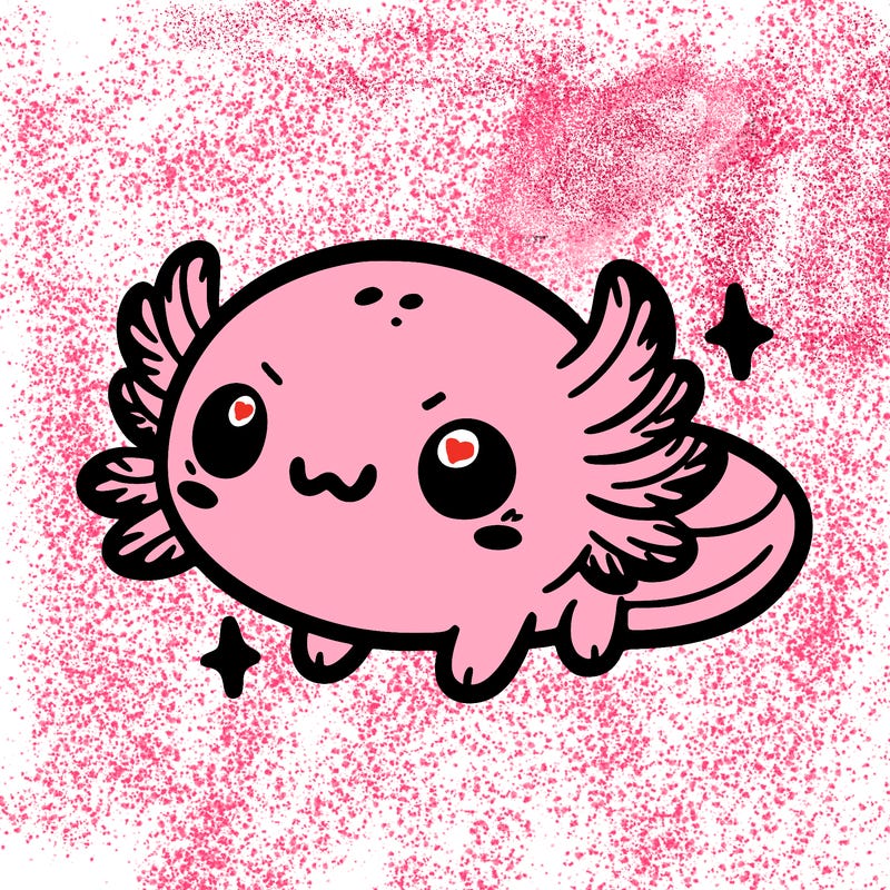 cute easy baby axolotl