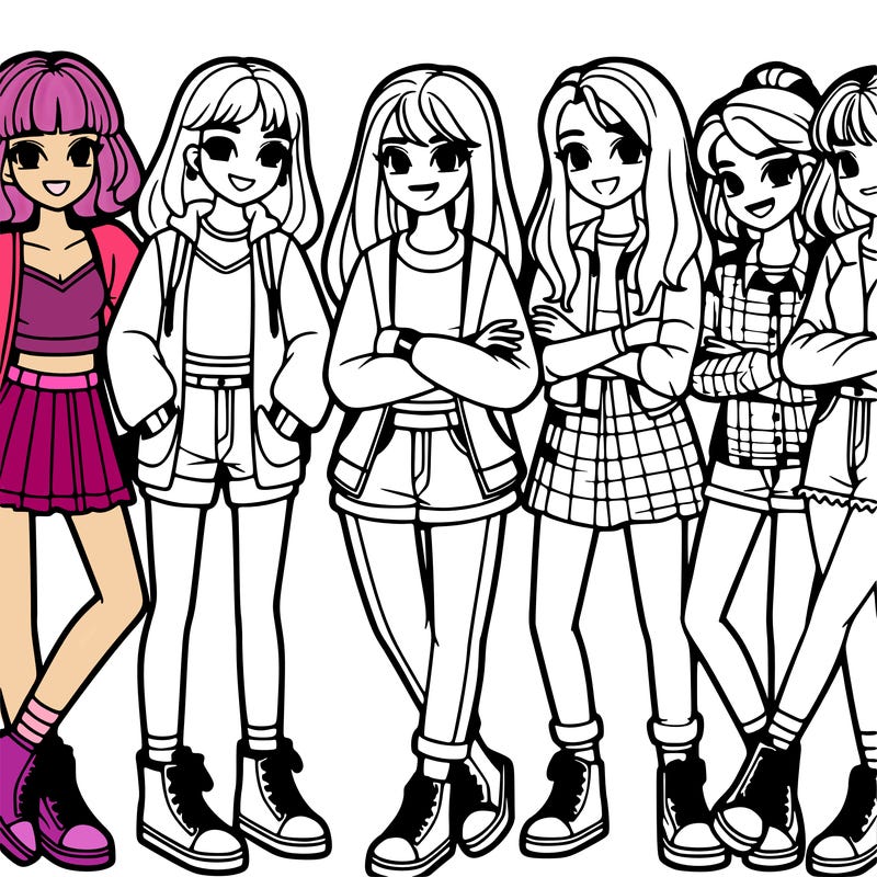 group of girl teenagers