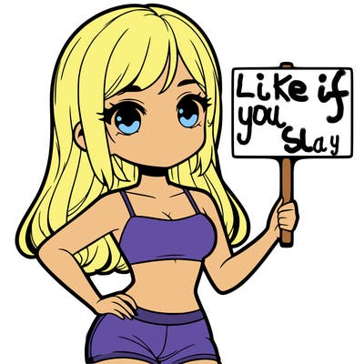 girl in a cute crop top holding a blank sign