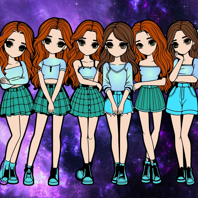 a group of girls realistic