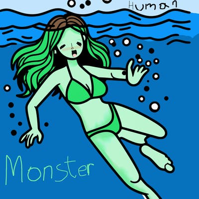 woman drowning underwater