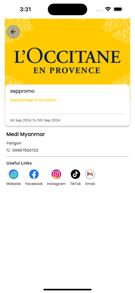 L’Occitane MM VIP Club - Détails de la promotion de septembre et liens de contact de l'application Club VIP MM L'Occitane