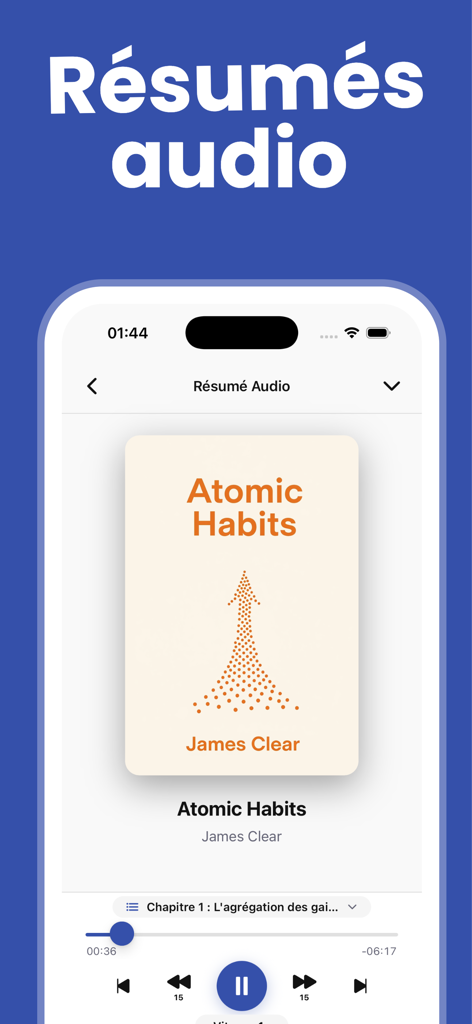 Cobalt : Book Summaries - Audio summary player for Atomic Habits book in the Cobalt app