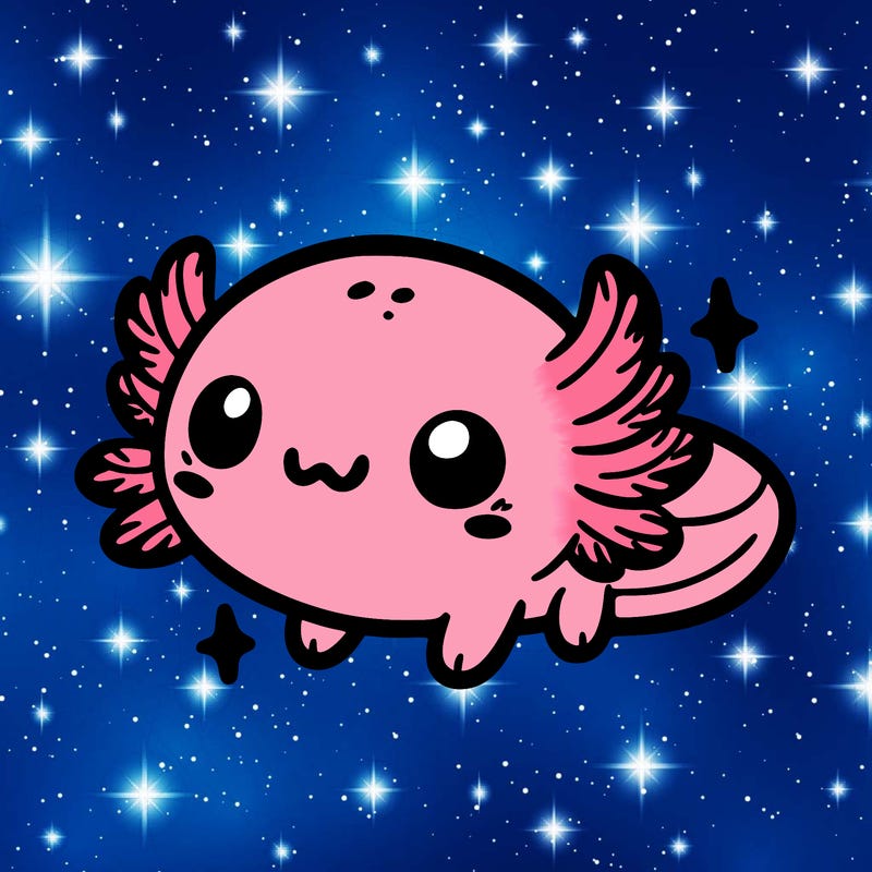cute easy baby axolotl