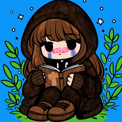 girl in oversized hoodie reading a book