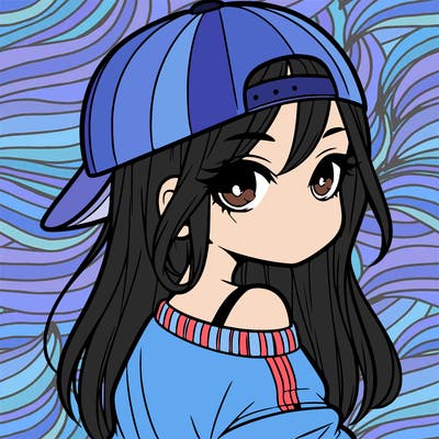 girl with a backward hat on