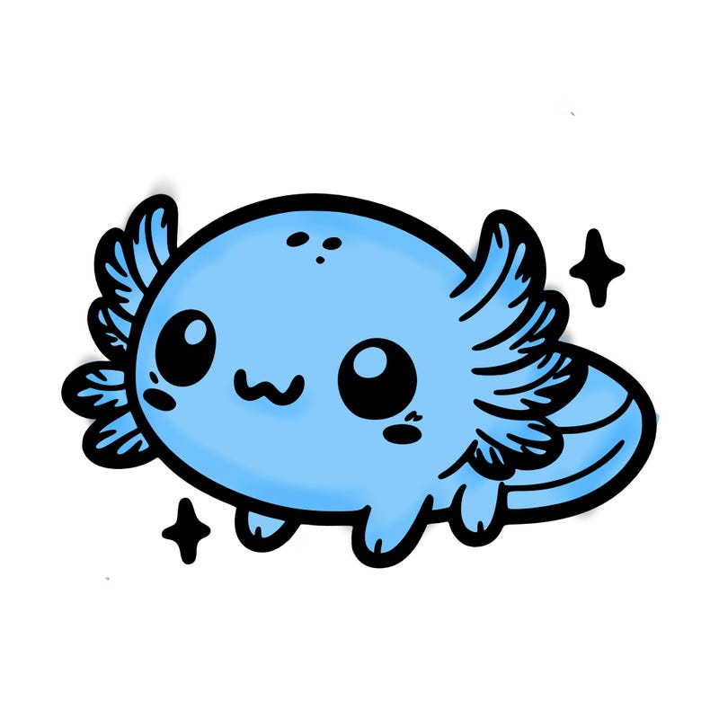 cute easy baby axolotl