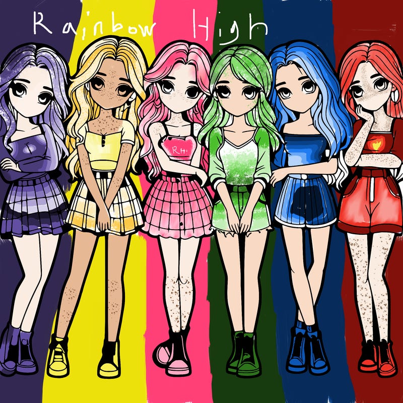 a group of girls realistic