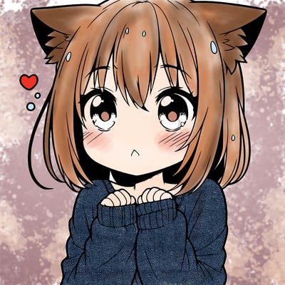 shy anime catgirl