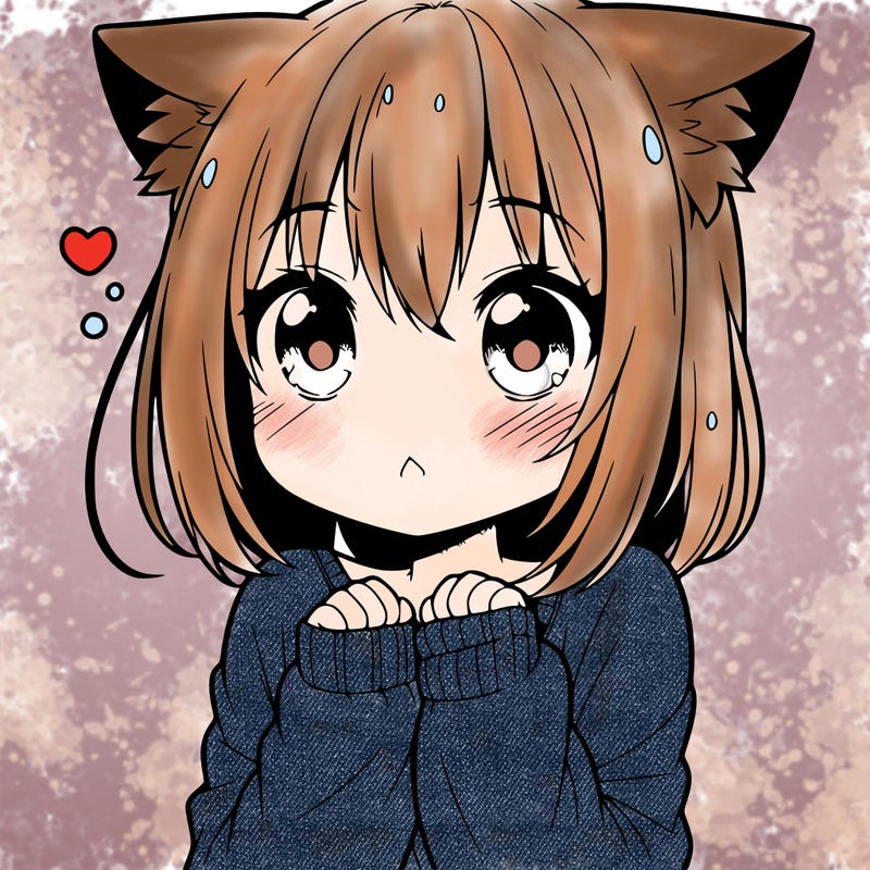 shy anime catgirl