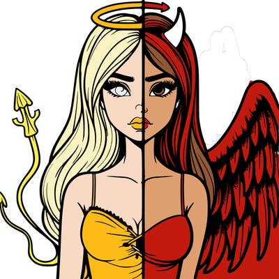 devil vs angel realistic girl