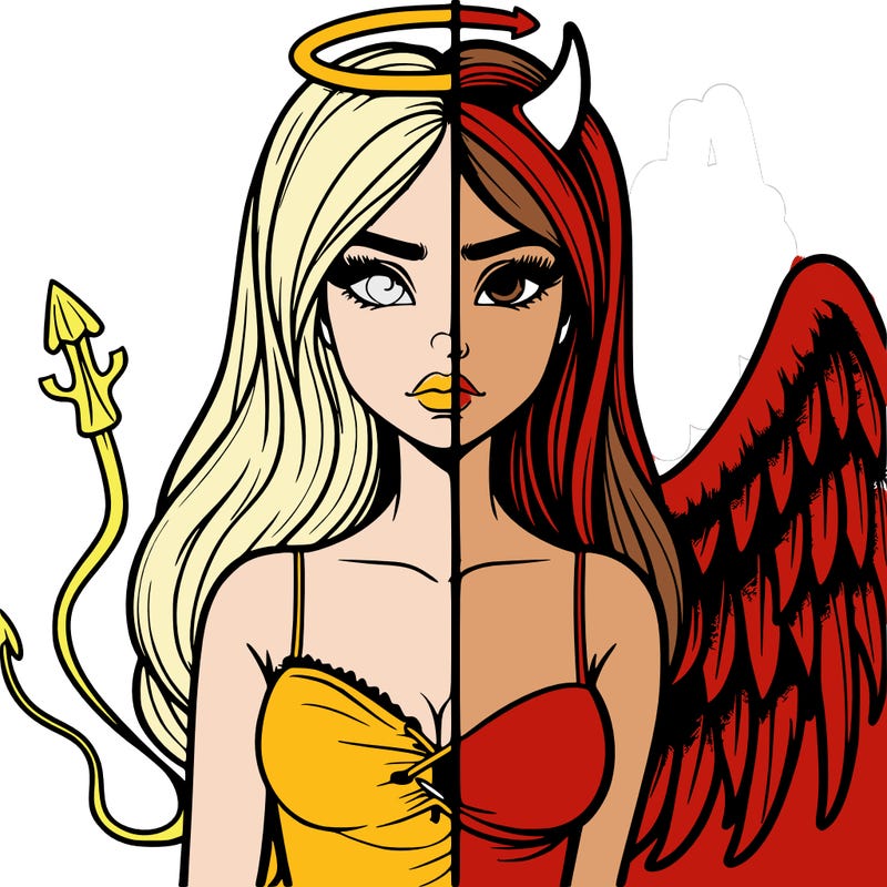 devil vs angel realistic girl