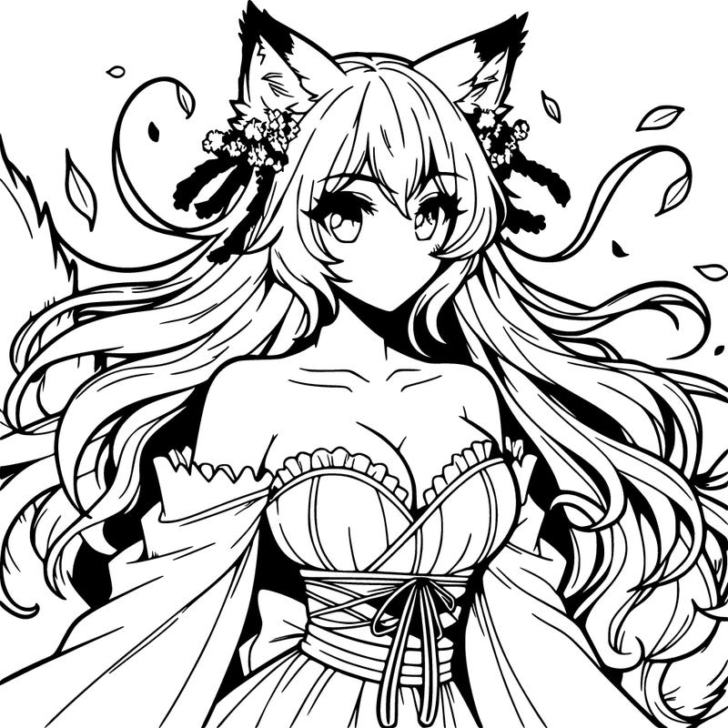 manga character and beauty woman woolf