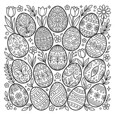 Get ready for an egg-cellent time with this delightful Easter egg coloring page, perfect for young artists! Discover a collection of beautifully patterned eggs, waiting to be brought to life with your favorite colors and creativity.